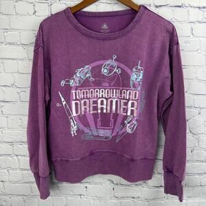 NWOT Disney Parks Tomorrowland Dreamer Sweatshirt Purple Holographic small